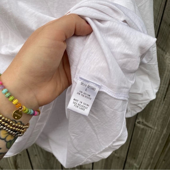 Dress Up America White Puff Sleeve Blouse size L - Picture 5 of 5